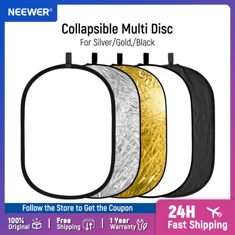 Reflector Disc Silver - NEEWER Light Reflectors for Photography Portable