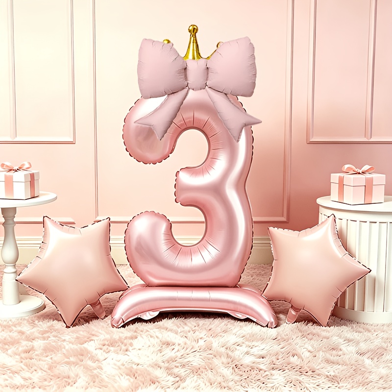 Photography Lighting Kit - Light Luxury Pink 3D Balloons 0-9,