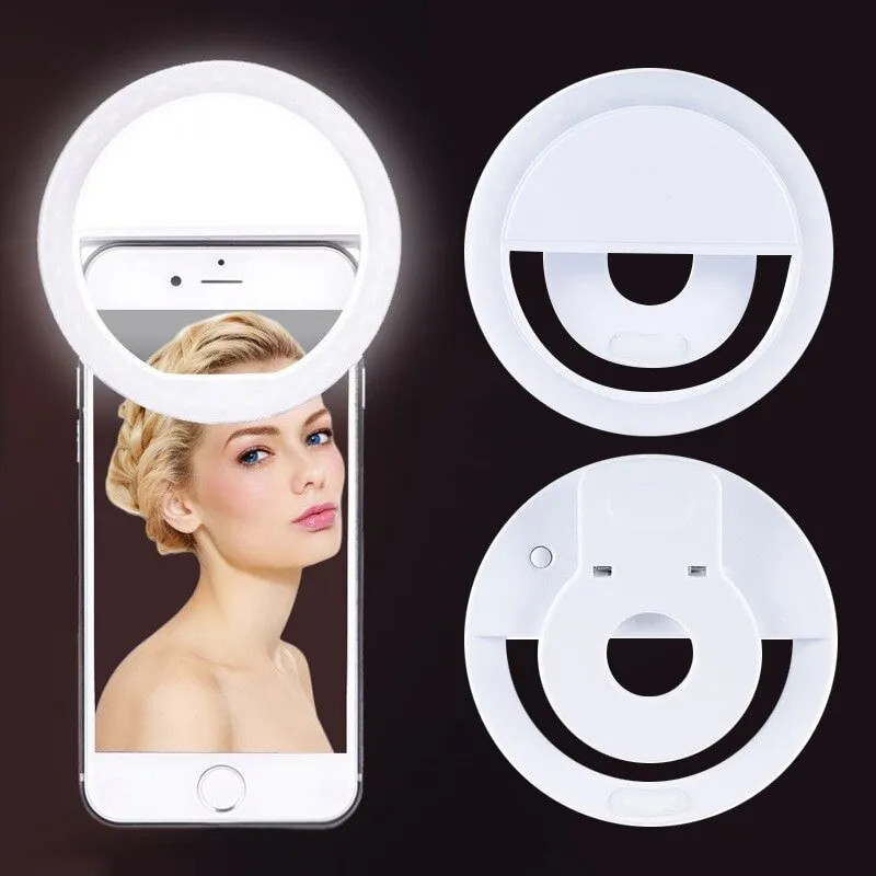 USB Rechargeable LED Selfie Ri - Photography Lighting Gear 评论和价格