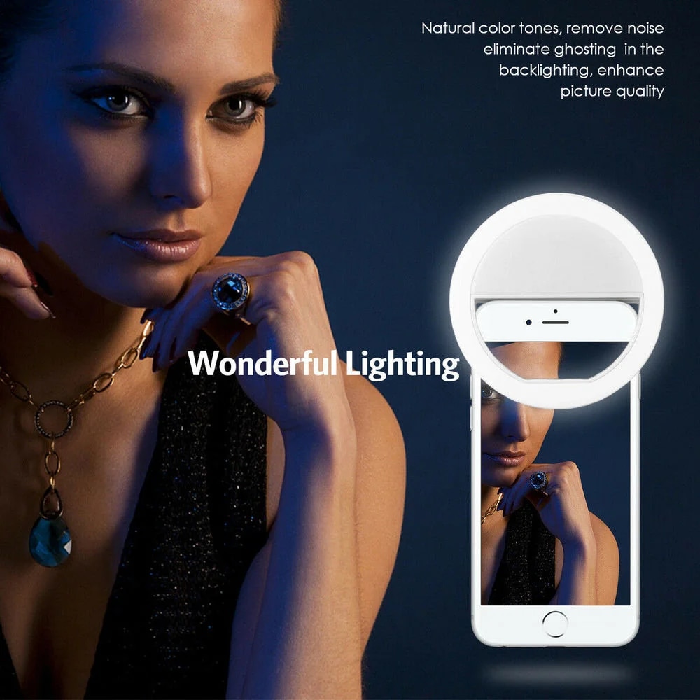 USB Rechargeable LED Selfie Ri - Photography Lighting Gear 评论和价格