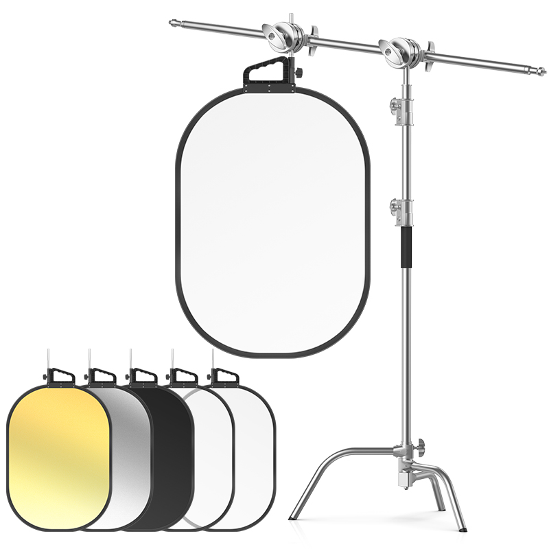 25*29in Light Reflector Stand  - Reflector Disc Silver 评论和价格