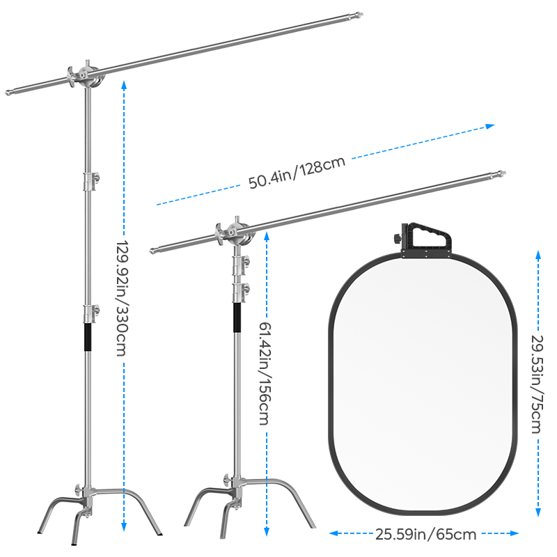 25*29in Light Reflector Stand  - Reflector Disc Silver 评论和价格
