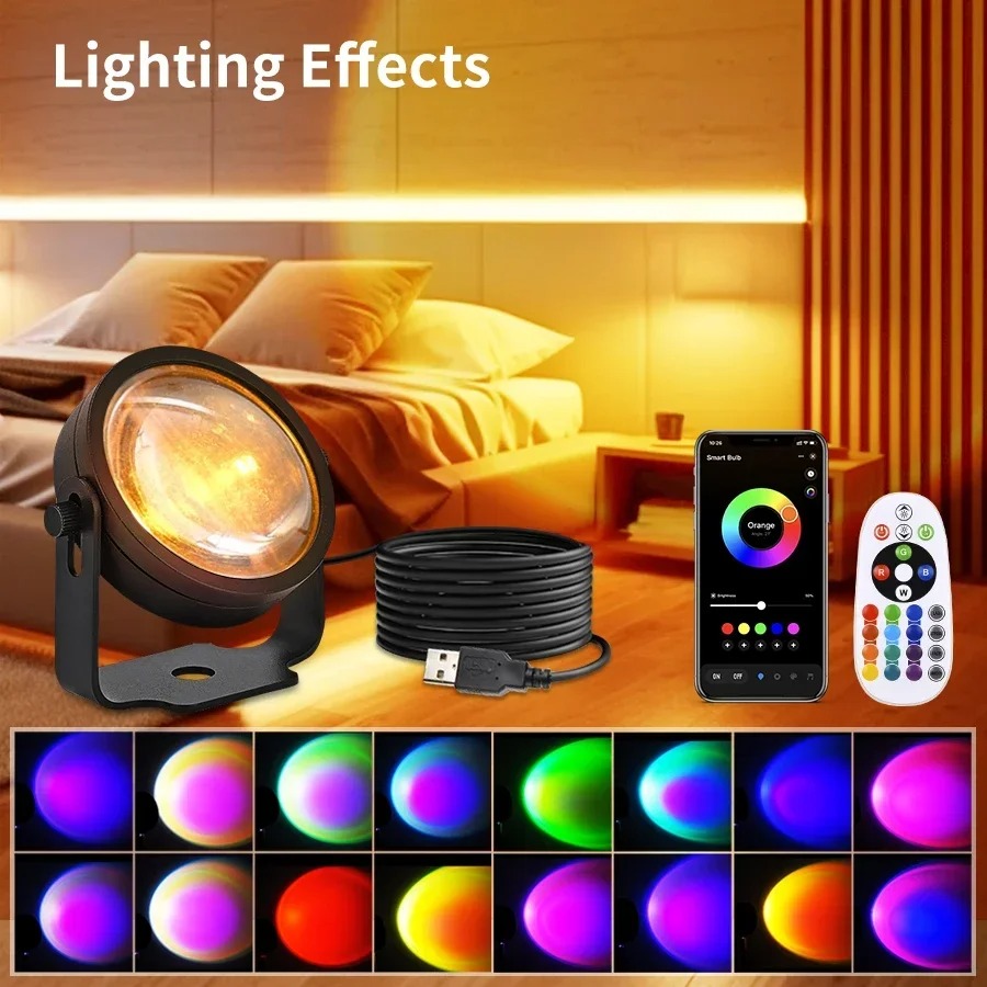 Smart LED Sunset Projector Lam - Photography Lighting Diy 评论和价格