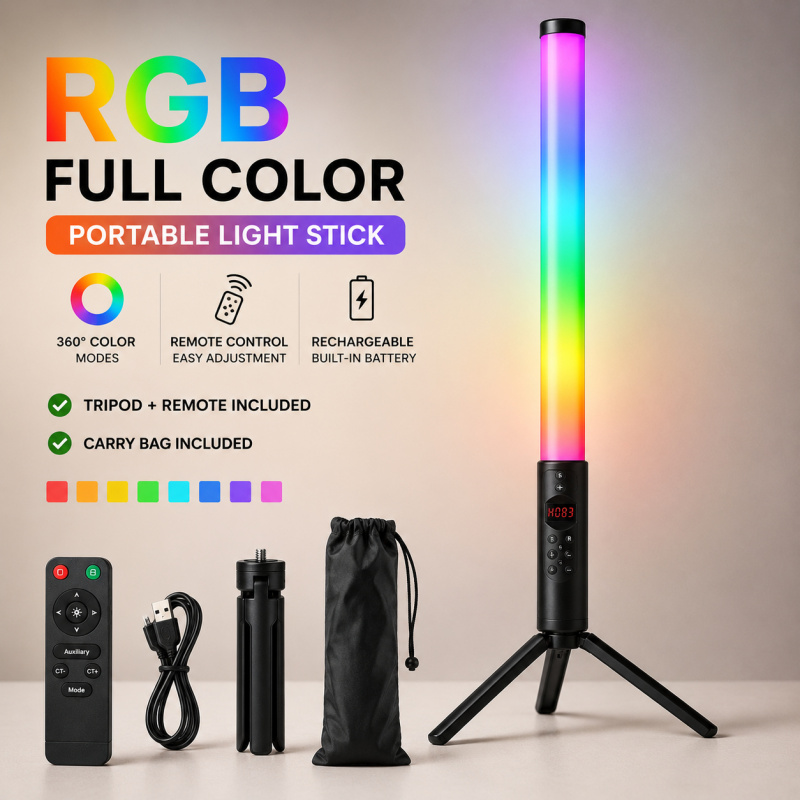 RGB Handheld Video Light Wand, - Photography Lighting For Indoor 评论和价格