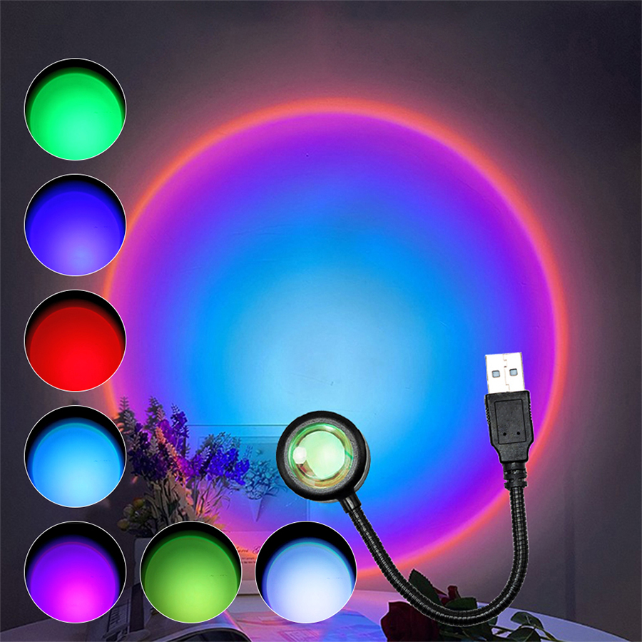 Mini LED Sunset Lamp USB Proje - Photography Lighting Diy 评论和价格