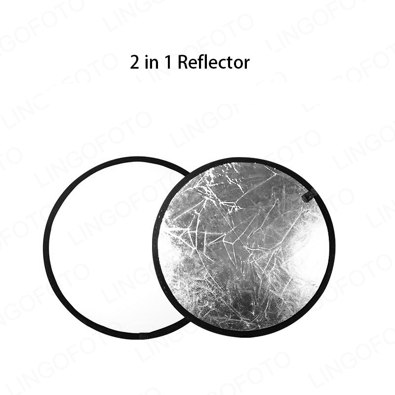 2 in 1 , 40cm Collapsible Roun - Reflector Disc Silver 评论和价格