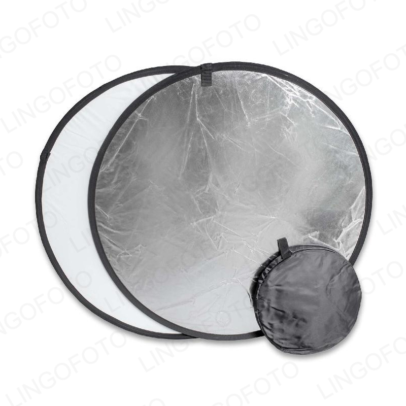 2 in 1 , 40cm Collapsible Roun - Reflector Disc Silver 评论和价格