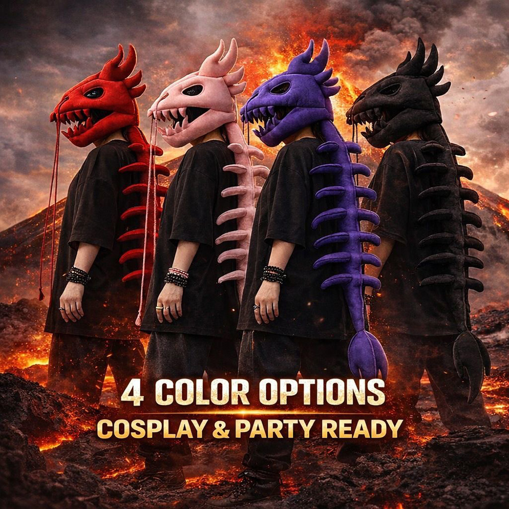 Dragon Skull Spine Plush Hood  - Photography Lighting Accessories 评论和价格