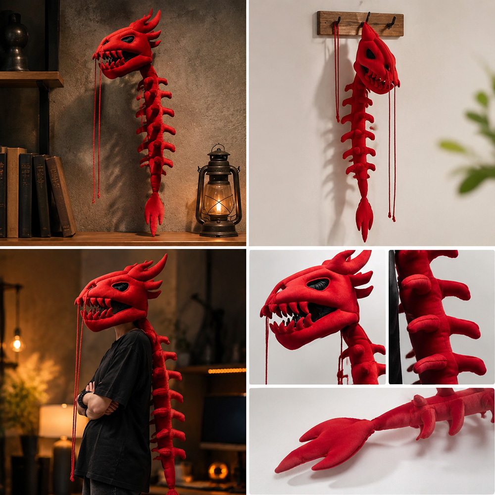 Dragon Skull Spine Plush Hood  - Photography Lighting Accessories 评论和价格